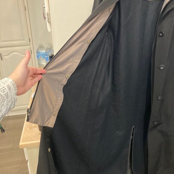 NWT Gallery Womens Trench Raincoat Sz Med Removable Hood Water Resistant Black - Picture 15 of 15